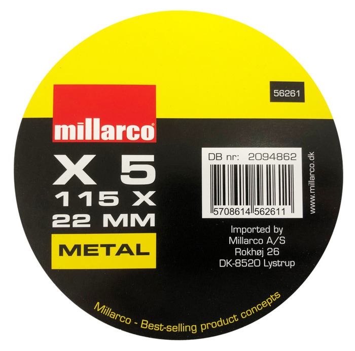 Kapskiva Metall Ø115 mm 5-pack Work>it